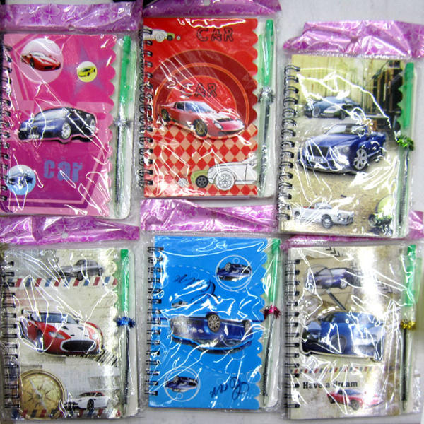 Блокнот/гребень  А6  Авто с ручкой шарик., линия