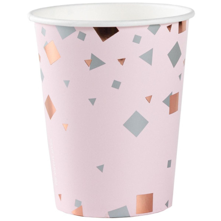 Стаканы бумажные Конфетти Party розовый 6шт 250мл
