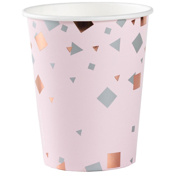Стаканы бумажные Конфетти Party розовый 6шт 250мл