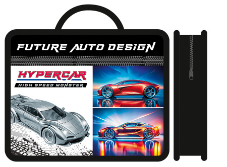 Папка с ручками А4 пластик Hypercar, широкая боковина