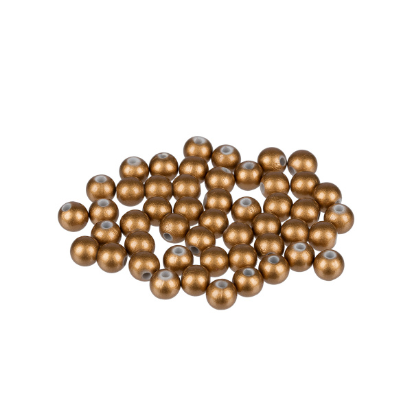 Бусины золото 6мм, пластик