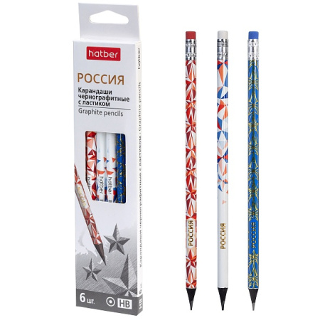 Карандаш ч/гр с/л круглый Россия HB, чёрн.дерево