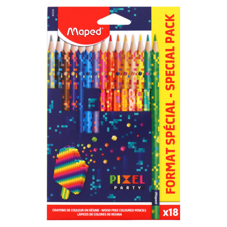 Карандаши .Пластиковые 18цв. Pixel Party трехгранАКЦИЯ