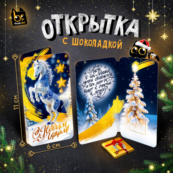 Шоколад открытка  5г НГ Гжель