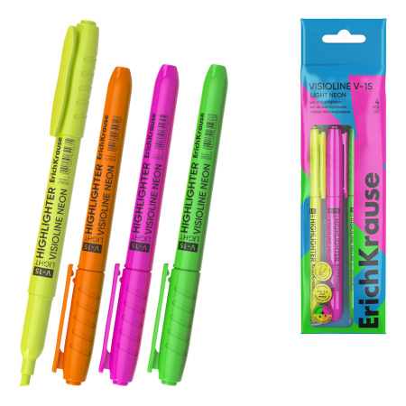 Маркер текст. набор 4цв. ЕК Visioline V-15 Light Neon