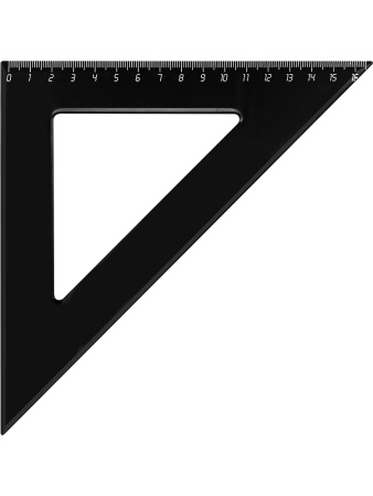 Треугольник пластик 16см 45*45 чёрный