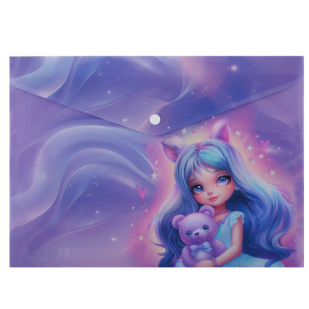 Папка-конверт кнопка А4 Charming girl