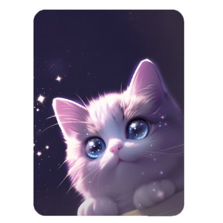 Зеркало складное Love cat 6*8,5см кожзам, фиолетовый