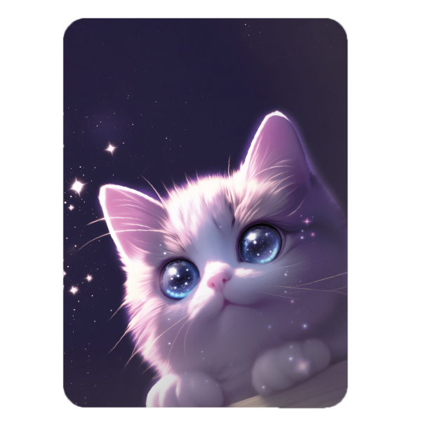 Зеркало складное Love cat 6*8,5см кожзам, фиолетовый