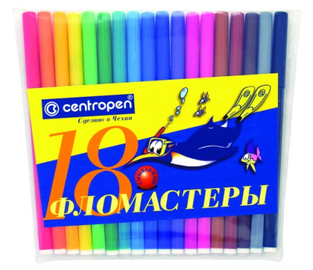 Фломастеры Пингвин 18цв.