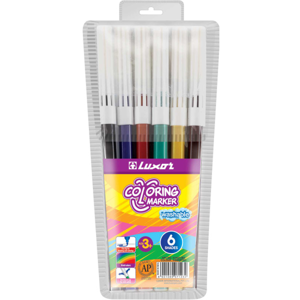 Фломастеры  6цв смываемые