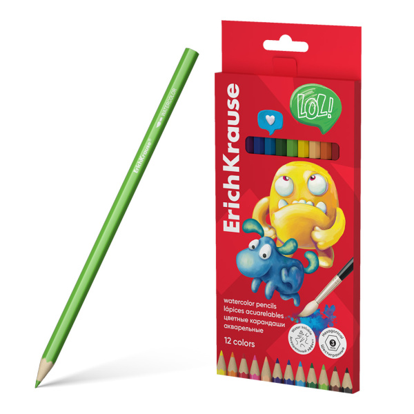 Карандаши .Акварель Jolly Friends 12цв.+кисть