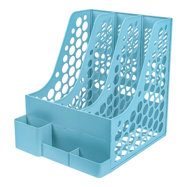 Лоток вертик 3 секции голубой + 3 горизонт. отд.