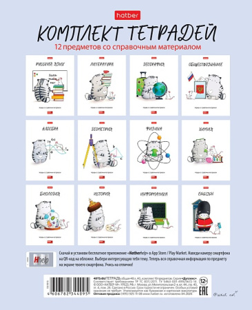 Тетрадь темат. комплект 12предм. 48л Приключение кота Пирожка
