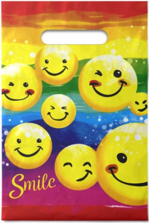 Пакет выруб.ручка 20х30=30мкм Смешинки (неусил.ручка)