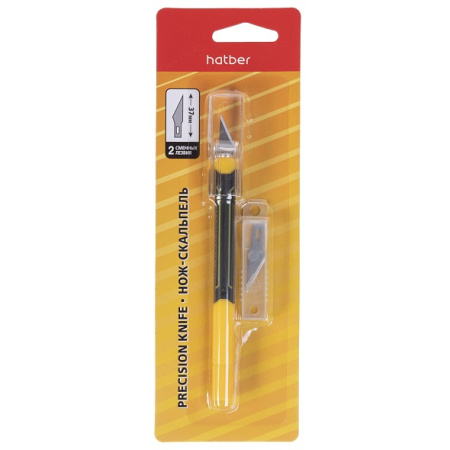 Нож канцелярский скальпель запасн.лезв. 2шт, длин.лезвия 37мм