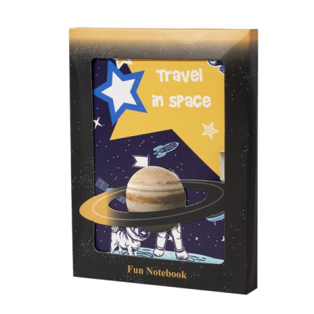 Блокнот подарочный А5 7БЦ Космонавт, с замком, поролон АКЦИЯ