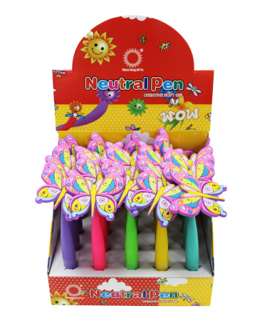 Ручка шарик. Бабочка  1,0мм  синяя АКЦИЯ