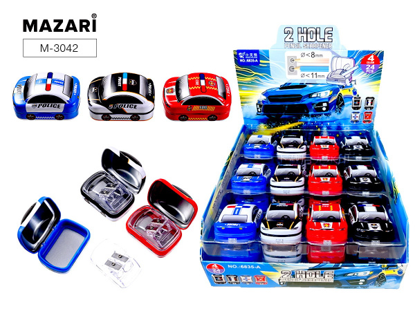 Точилка металл двойная с контейнером Машинка