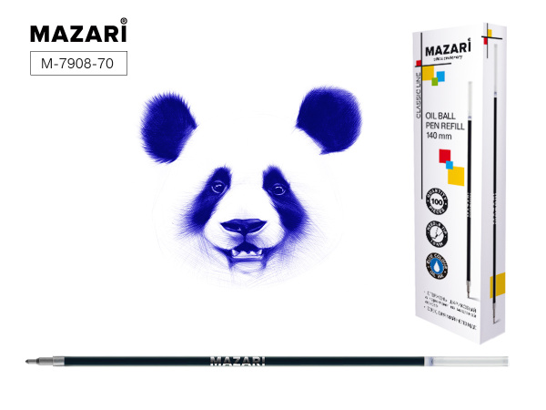 Стержень шарик. синий 140мм Smart Ink 0,7мм, масл.основа, игольч.