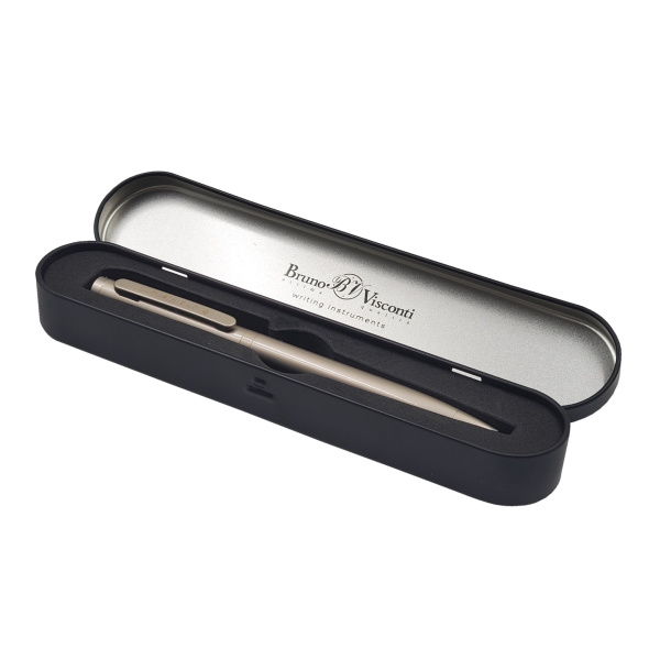 Ручка в футляре метал. Firenze 1,0мм, синяя (корпус шампань)