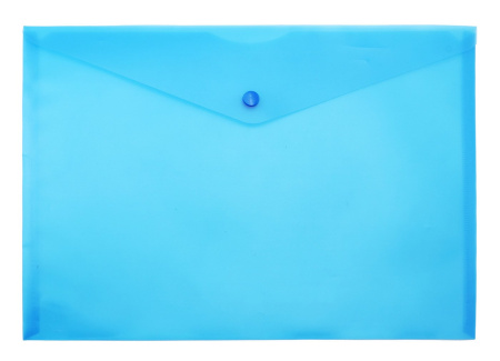 Папка-конверт кнопка А4 синяя 0,12мм