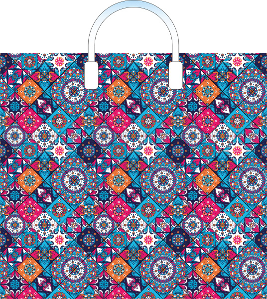 Пакет пласт.ручка 38*34=90мкм Калейдоскоп