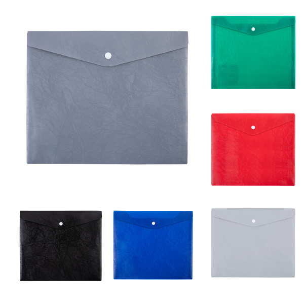 Папка-конверт кнопка А5+ Premier ассорти,волокно 180мкм