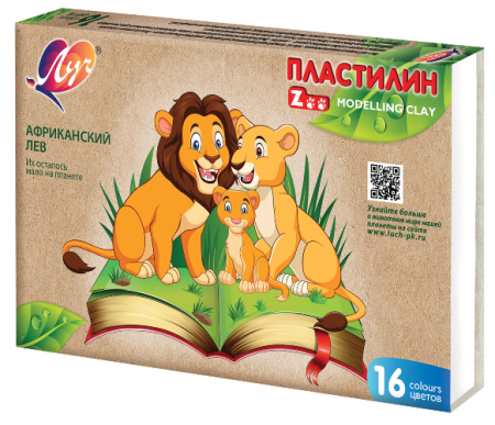 Пластилин ZOO 16цв 240гр без стека