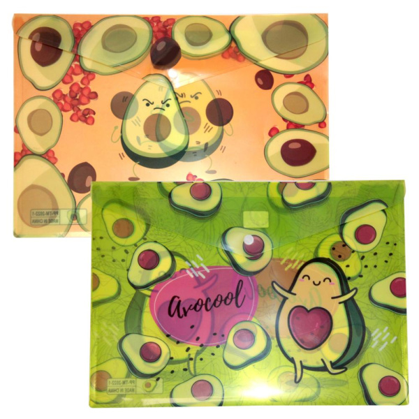 Папка-конверт кнопка 26*36см Авокадо