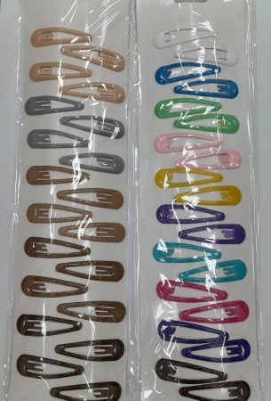 Зажимы д/волос (хлопушки) цветные 20шт