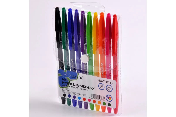 Набор шариковых ручек.10цв.  0,7мм