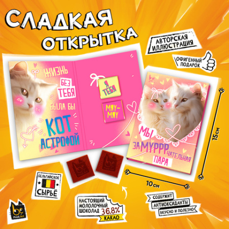 Шоколад открытка 10г Замуррчательная пара