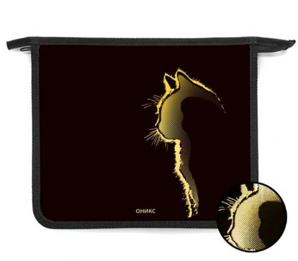 Папка д/тетр  А5  на молнии  Black cat, фольга золото