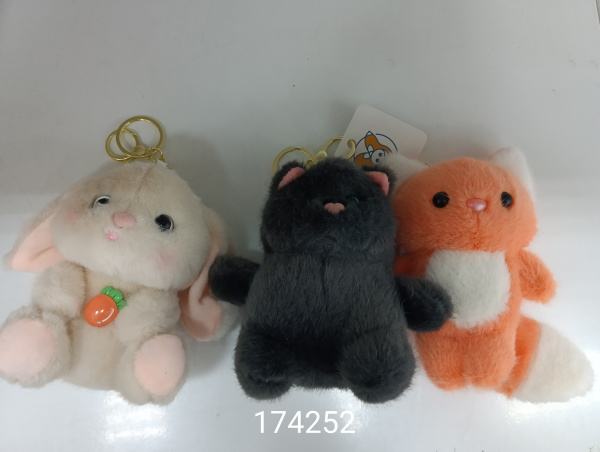 Брелок мягкий Заяц, кошка, лиса