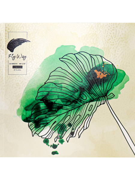 Скетчбук 190*190мм 20л. Акварель-3 ,300г/м2,50%хлопок, жест.подл