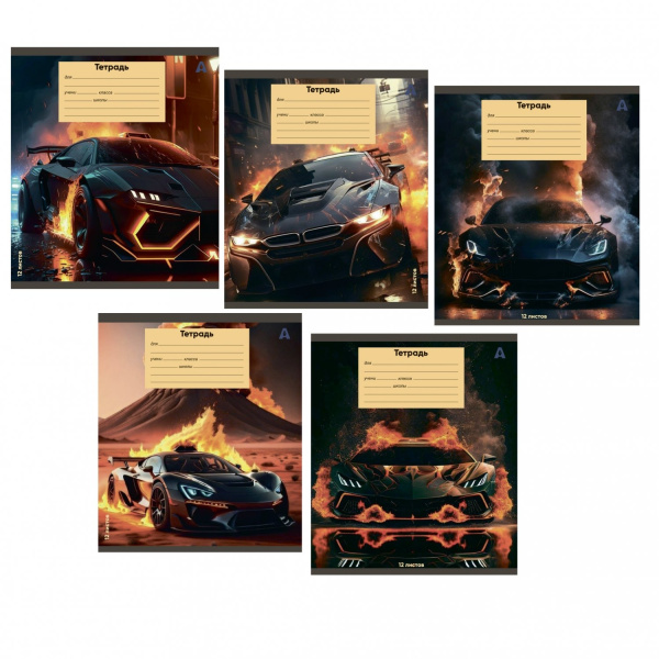 Тетрадь 12л клетка Super cars
