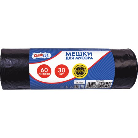 Мешки д/мусора  60л 30шт/рулоне CleanLab