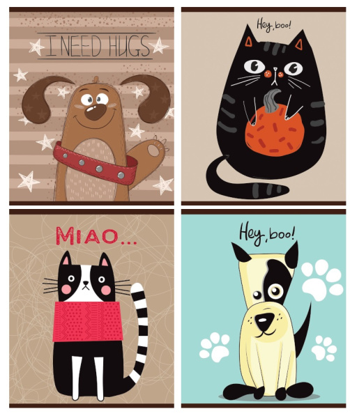 Тетрадь 48л Щенки и котята