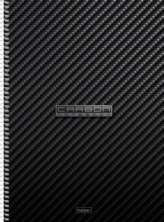 Тетрадь А4 тверд.обл. гребень 120л CarbonStyle, цв.раздел,софт-та