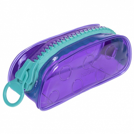 Пенал-косметичка Zipper Violet, ПВХ, большая молния АКЦИЯ
