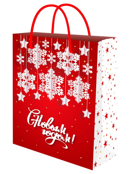 Пакет подарочный 18*23 Снежинки