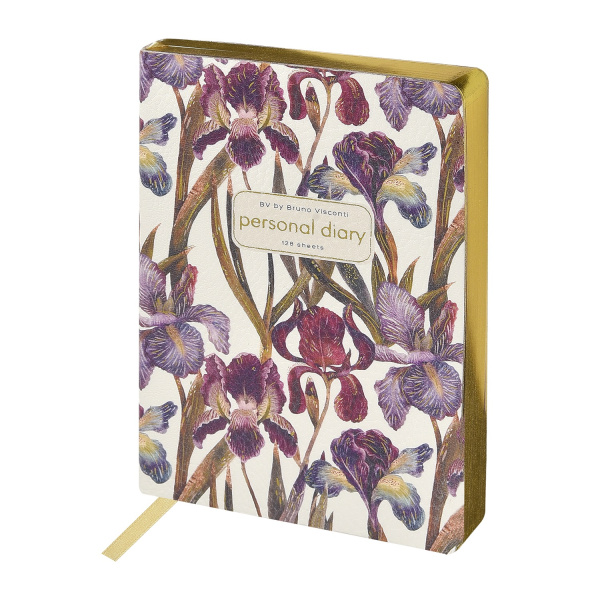 Ежедневник А6+ Мягк.обл. Flora. Ирисы, кожзам