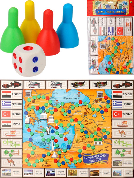 Игра настольная Ходилки Семь чудес света
