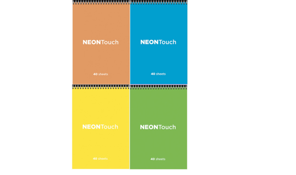 Блокнот/гребень  А6  40л НеонТач-Микс, софт-тач