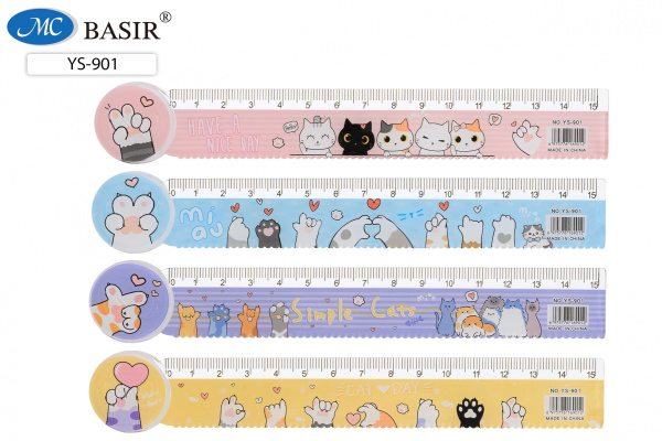 Линейка пласт/рис 15см Лапки