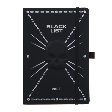 Бизнес-блокнот А5  96л 7Бц Блэк лист, кожзам,тонир.блок, линия