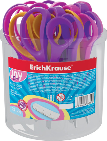 Ножницы  детск. 140мм Joy Ergo в стакане