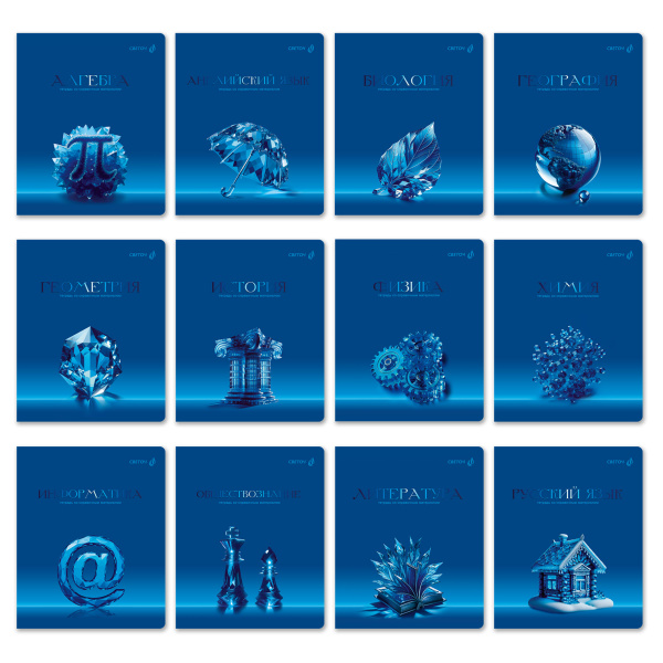 Тетрадь темат. комплект 12предм. 48л Кристалл тайного