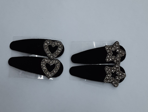 Зажимы д/волос Бархат стразы